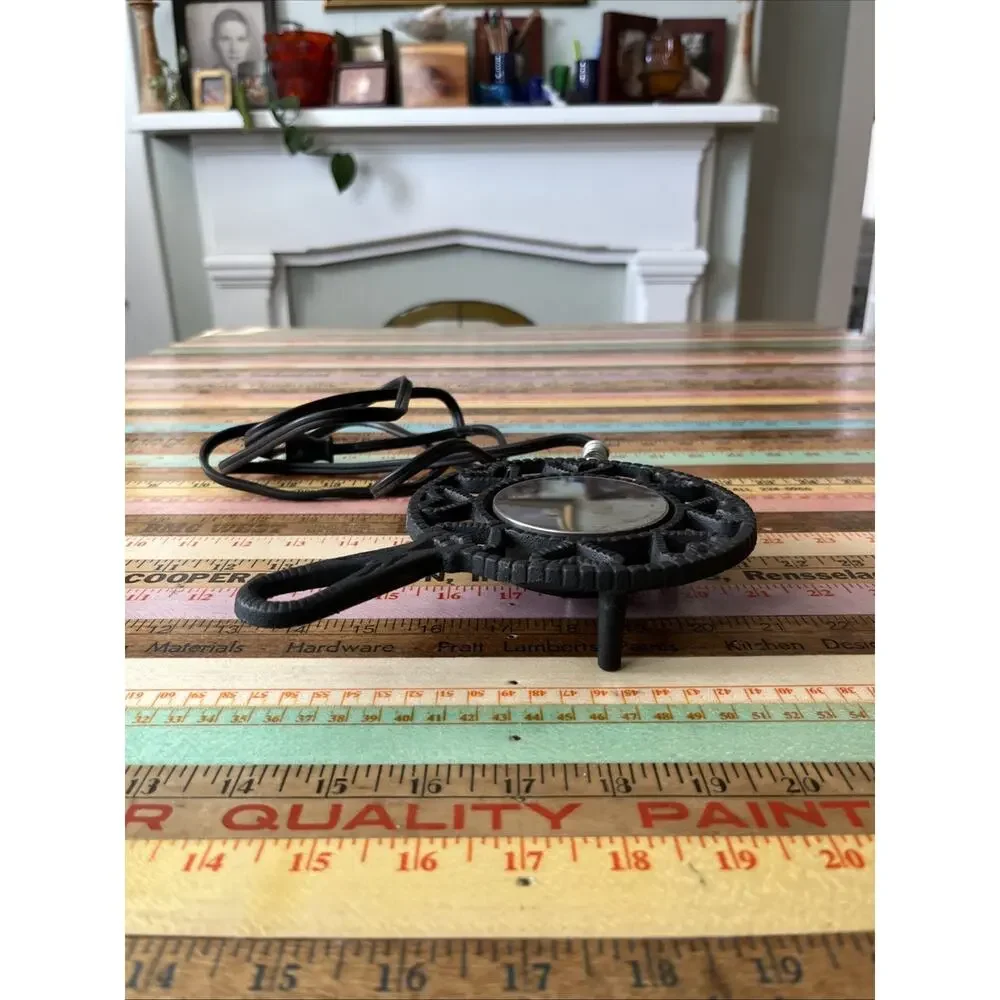 Vintage Crestmark Cast Iron Electric Food Warmer W/ Trivet Heart Design